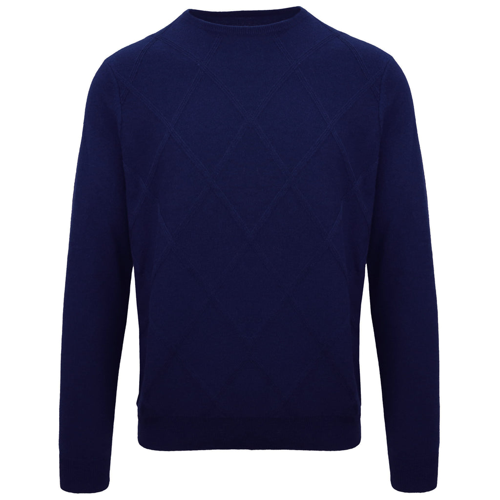 Malo Men Crew Neck Cashmere Navy Sweaters Blue