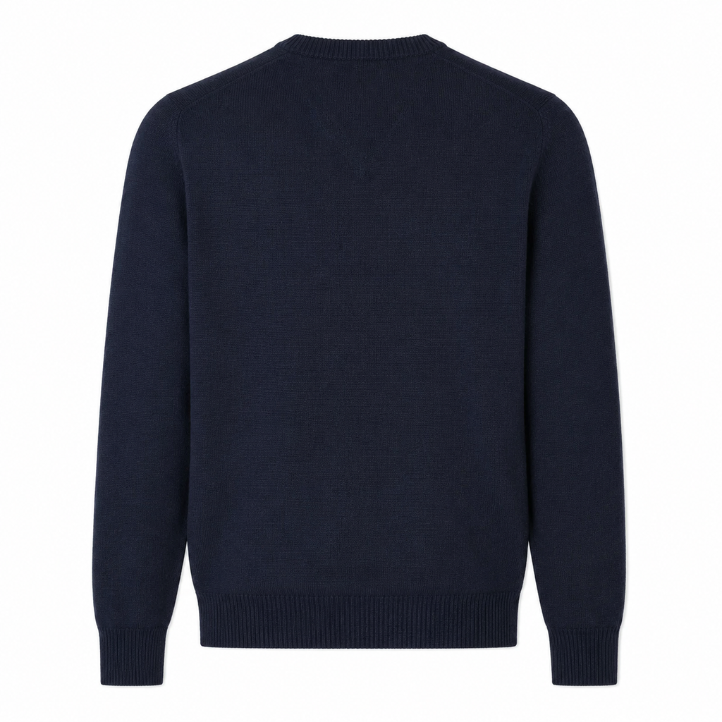 Alpha Studio Men Knit V-Neck Blue