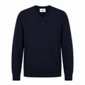 Alpha Studio Men Knit V-Neck Blue