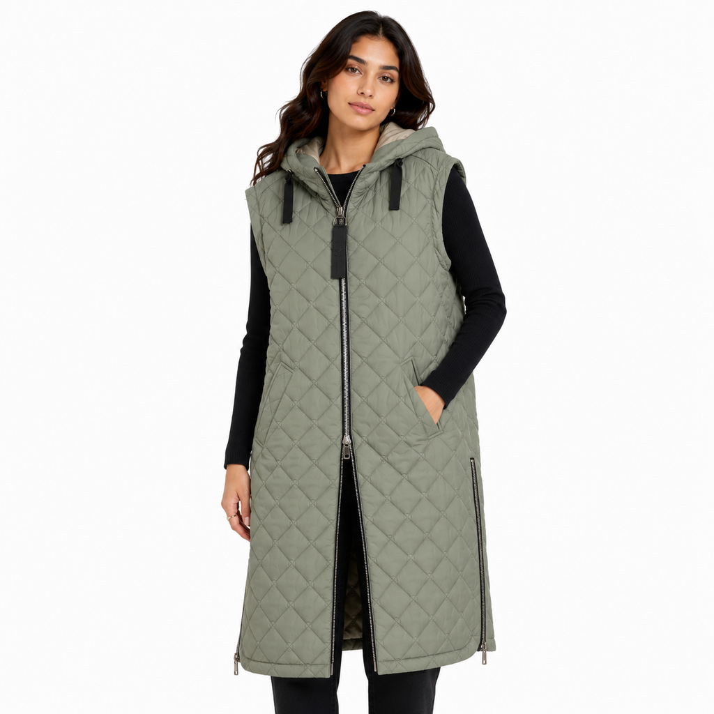 Moose knuckles Women Sleeveless Long Vest Green
