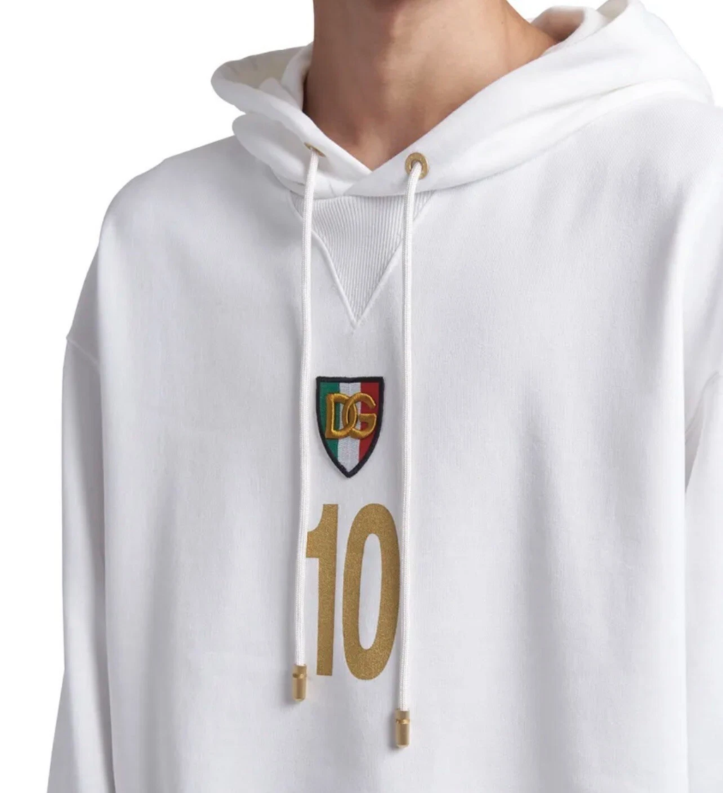 Dolce & Gabbana Men Optical Hoodie Sweatshirts White