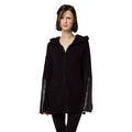 Alpha Studio Women Knit Hooded English Rib Black