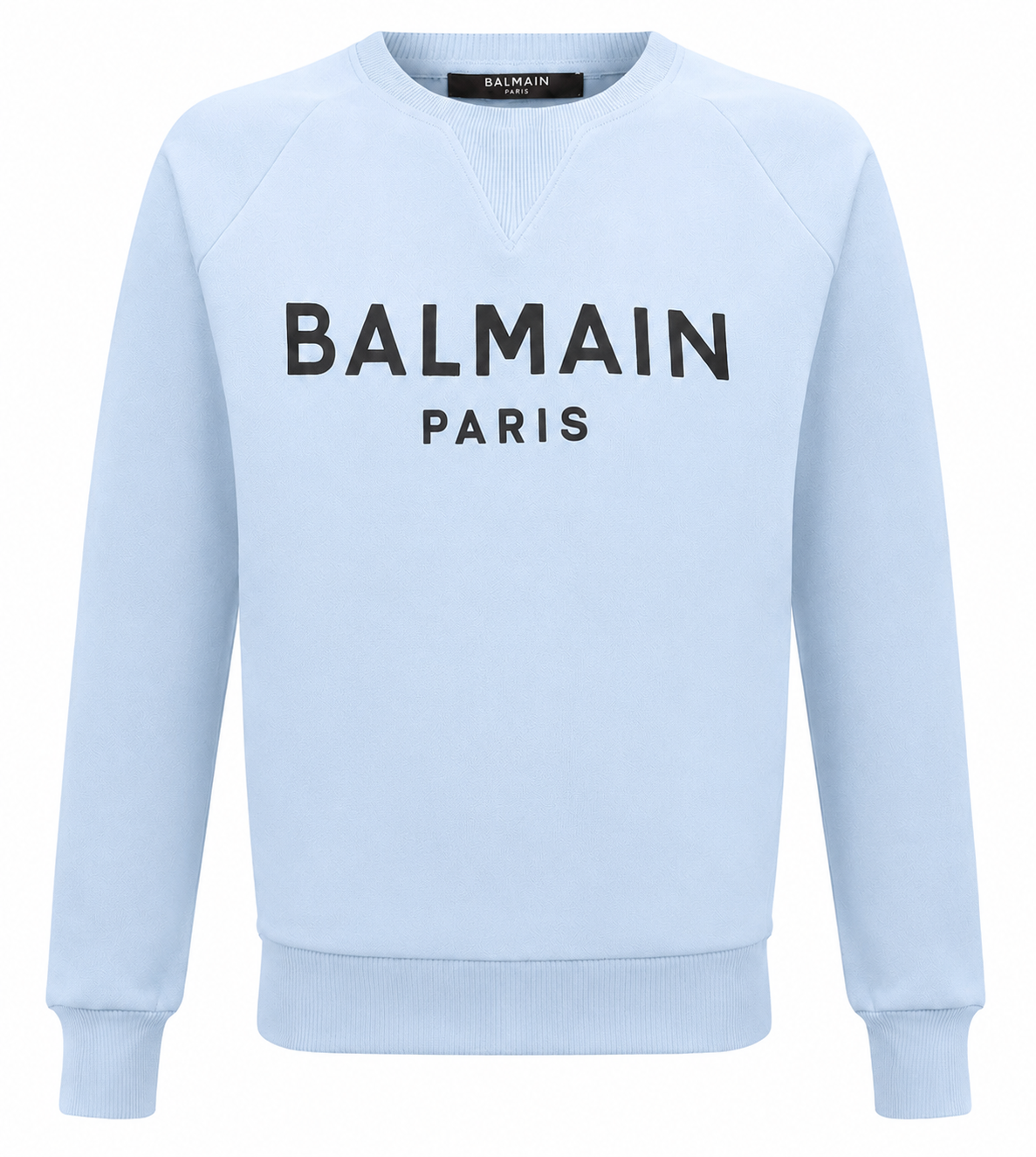Balmain Men Sweatshirt Crew Neck Light Blue