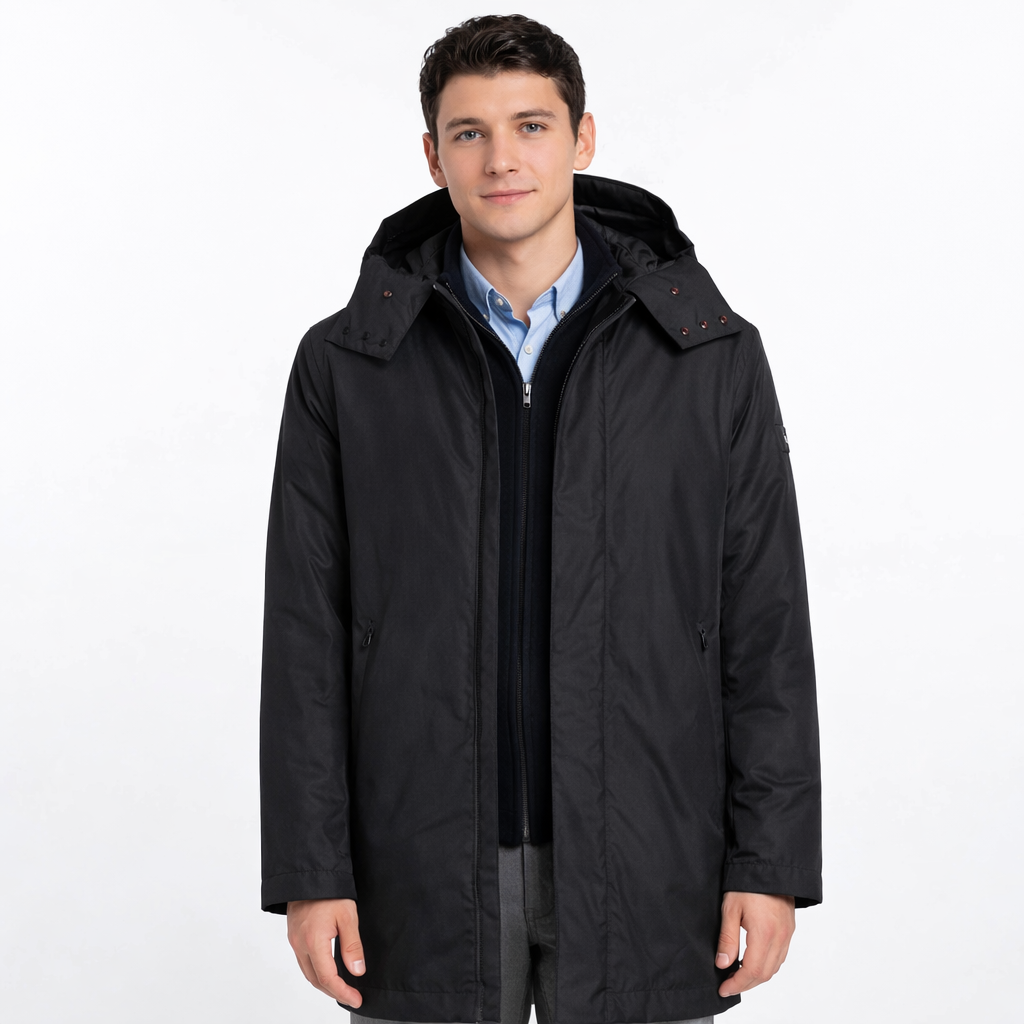 Peuterey Men Trench Coat Tupi Black