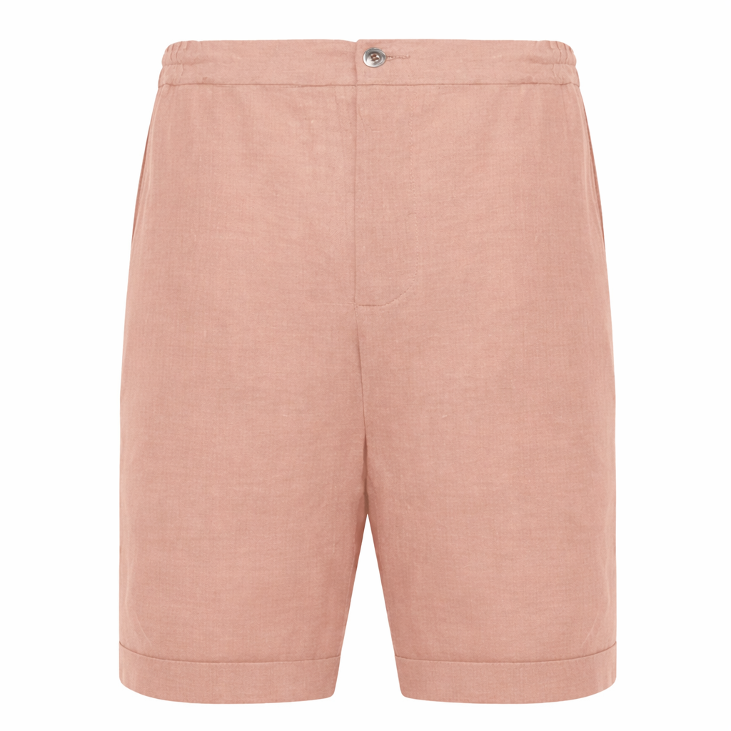 Alpha Studio Men Bermuda Shorts Linen Navetta Pink