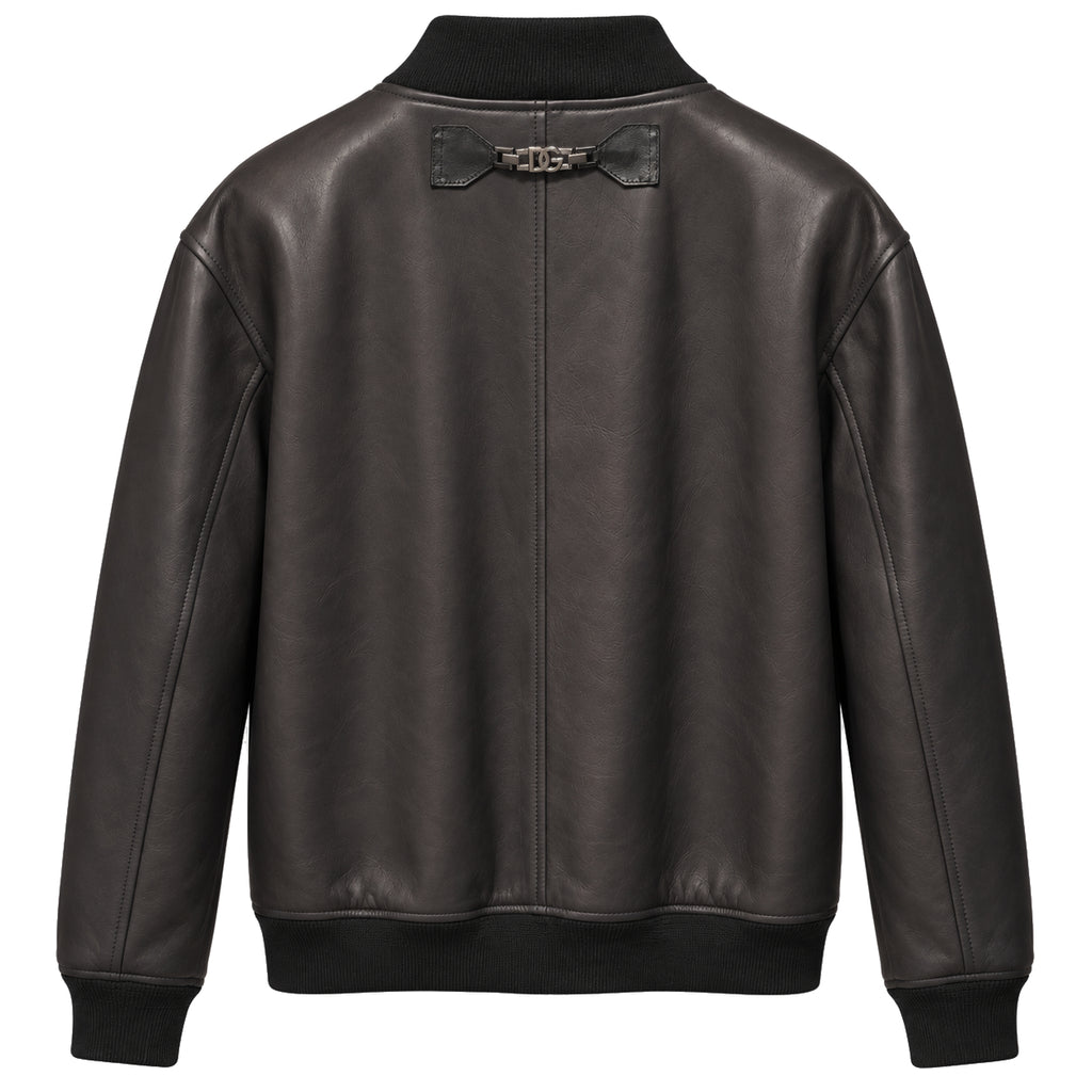 Dolce & Gabbana Men Bomber Leather Black