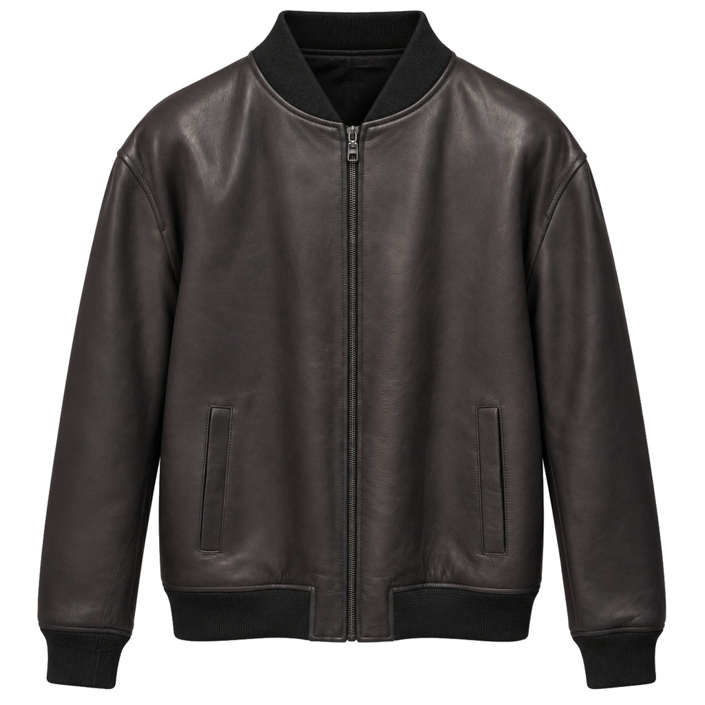 Dolce & Gabbana Men Bomber Leather Black