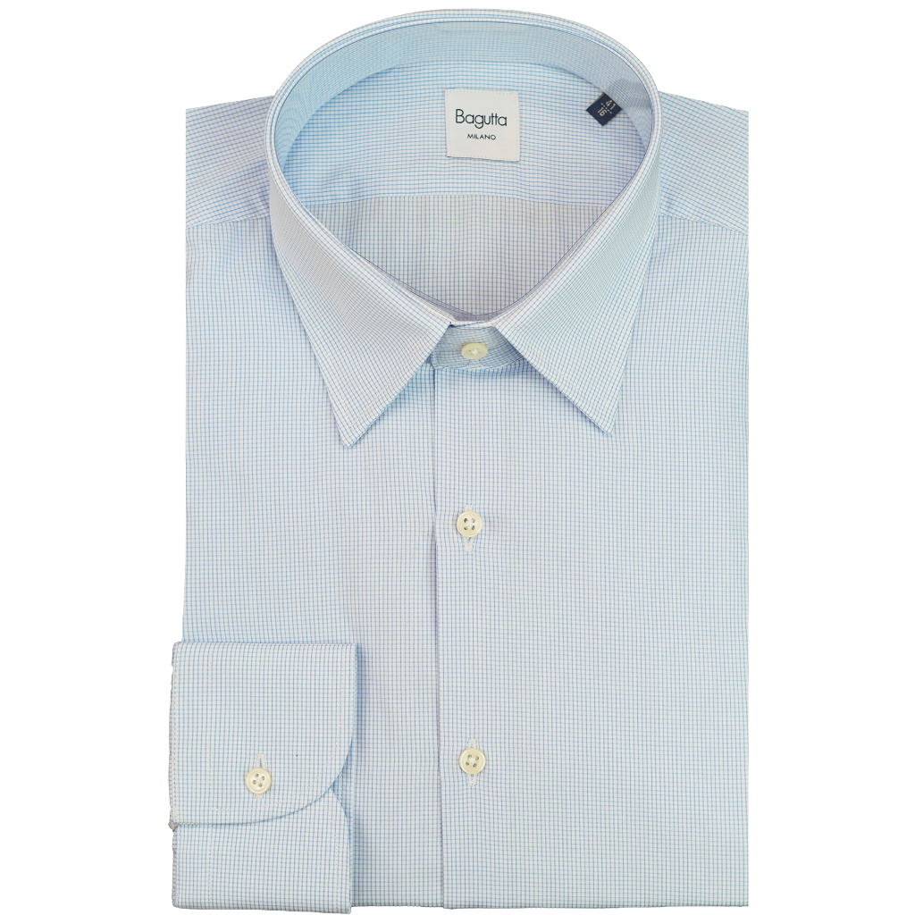 Bagutta Men Shirt Roberto Neck Italiano Light Blue