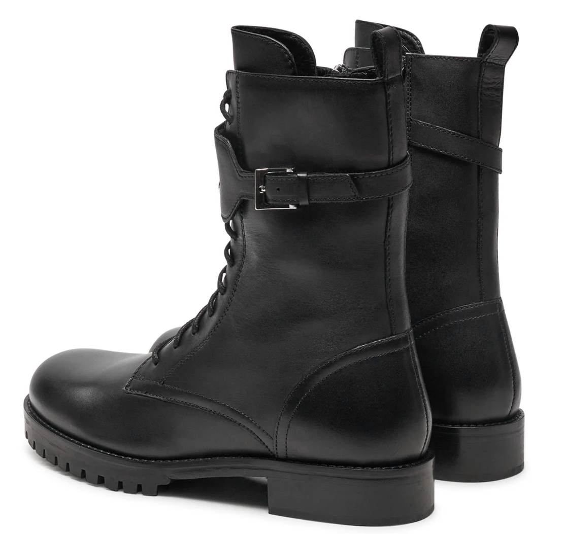 Patrizia Pepe Women Stivaletti Leather Ankle Boots Black