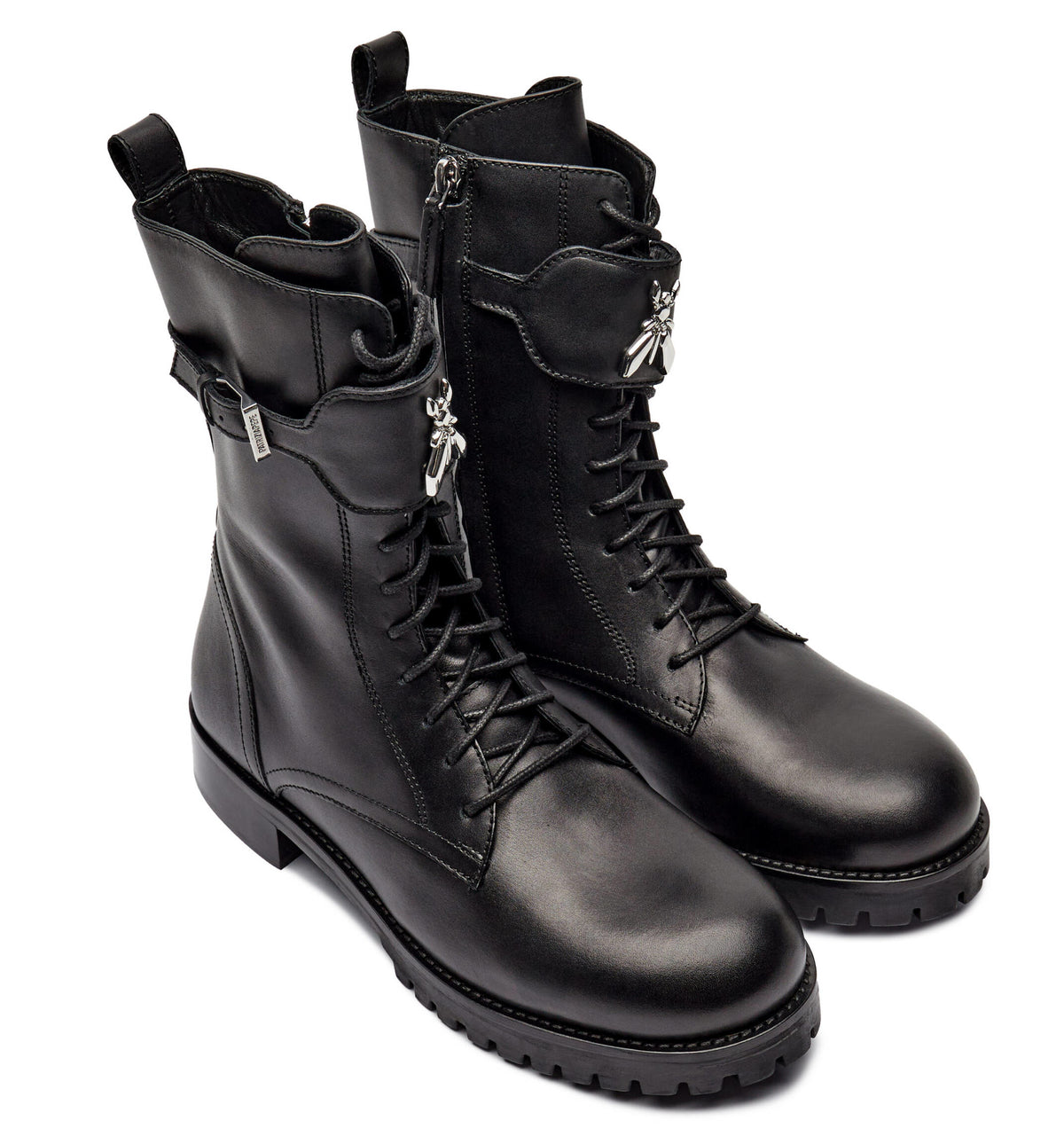 Patrizia Pepe Women Stivaletti Leather Ankle Boots Black