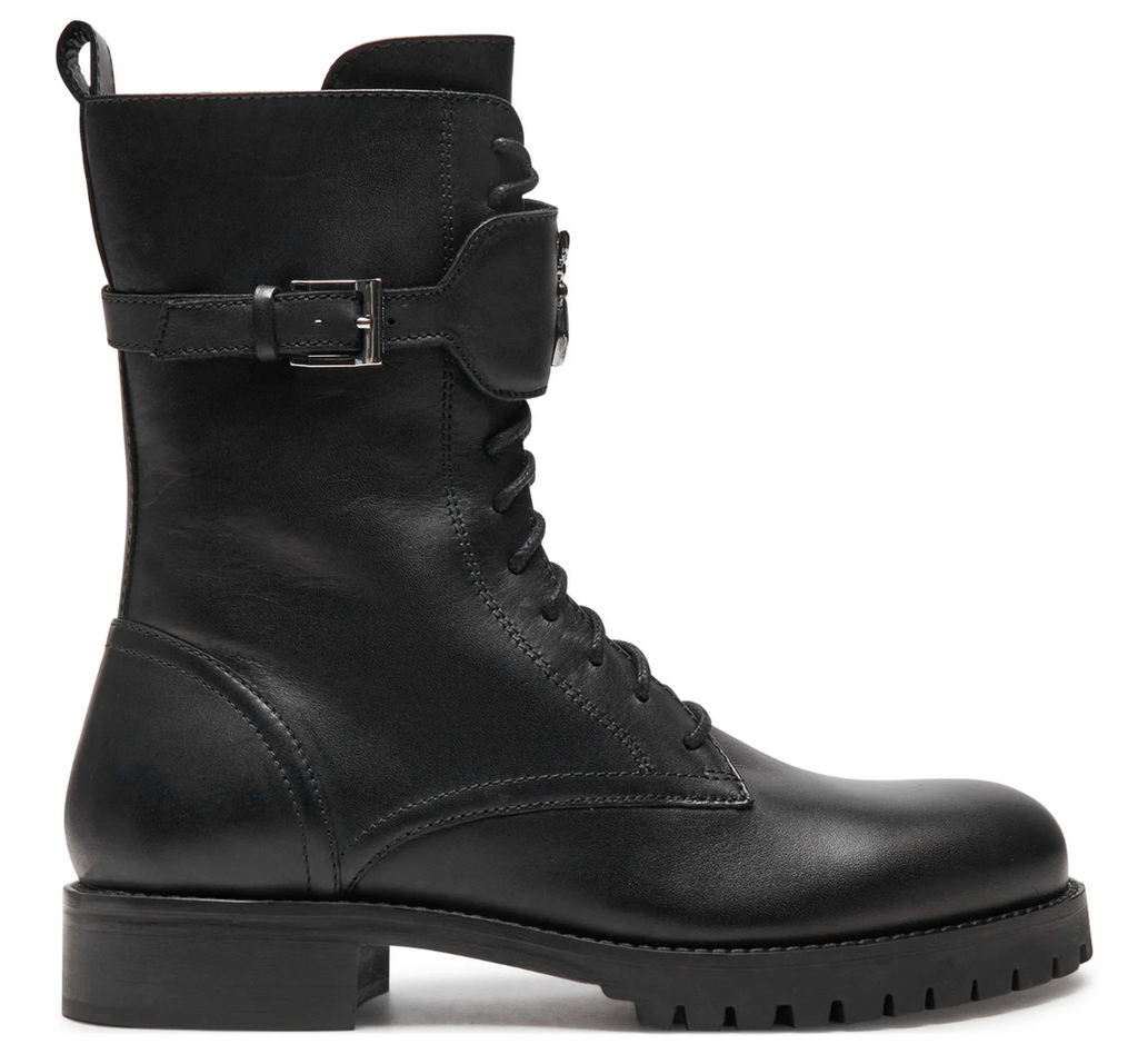 Patrizia Pepe Women Stivaletti Leather Ankle Boots Black