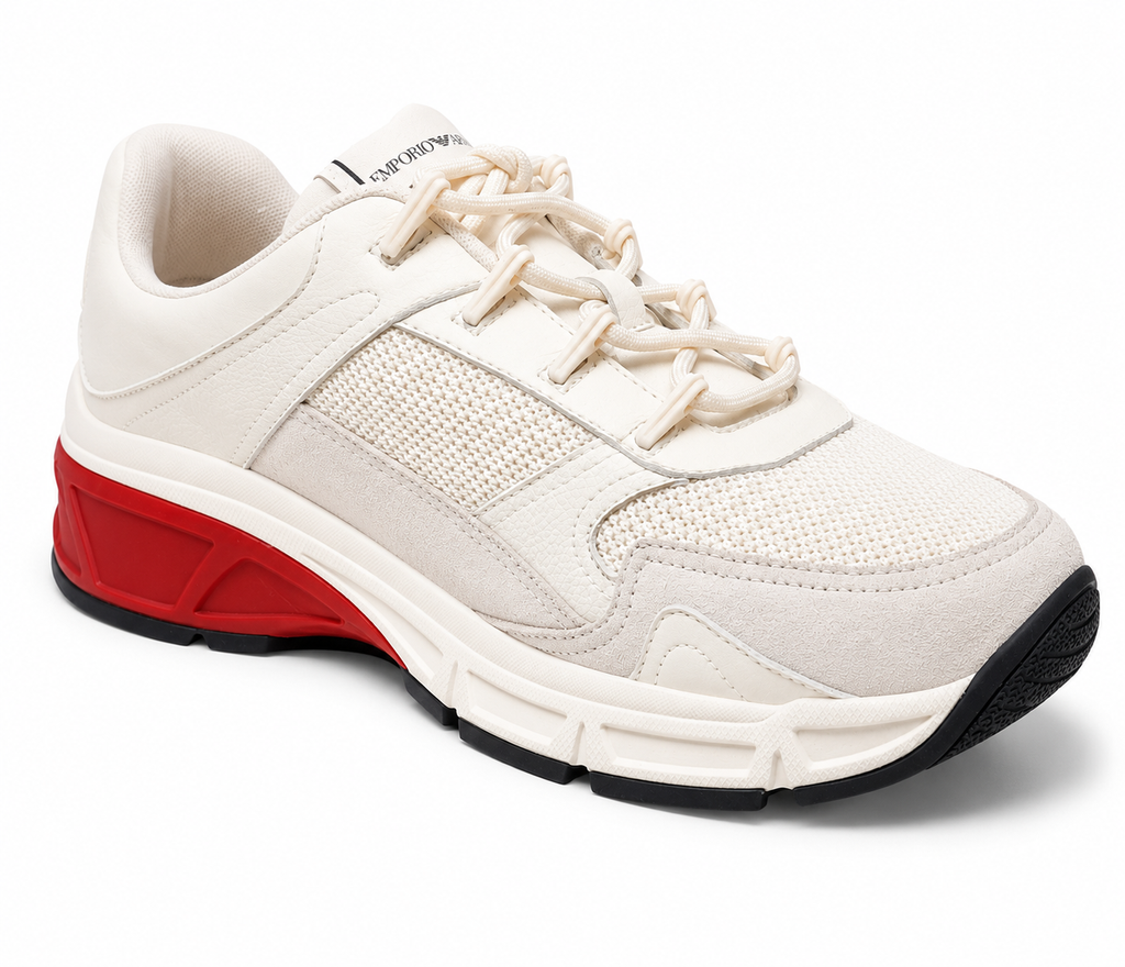 Emporio Armani Men Sneakers Calf Mesh White
