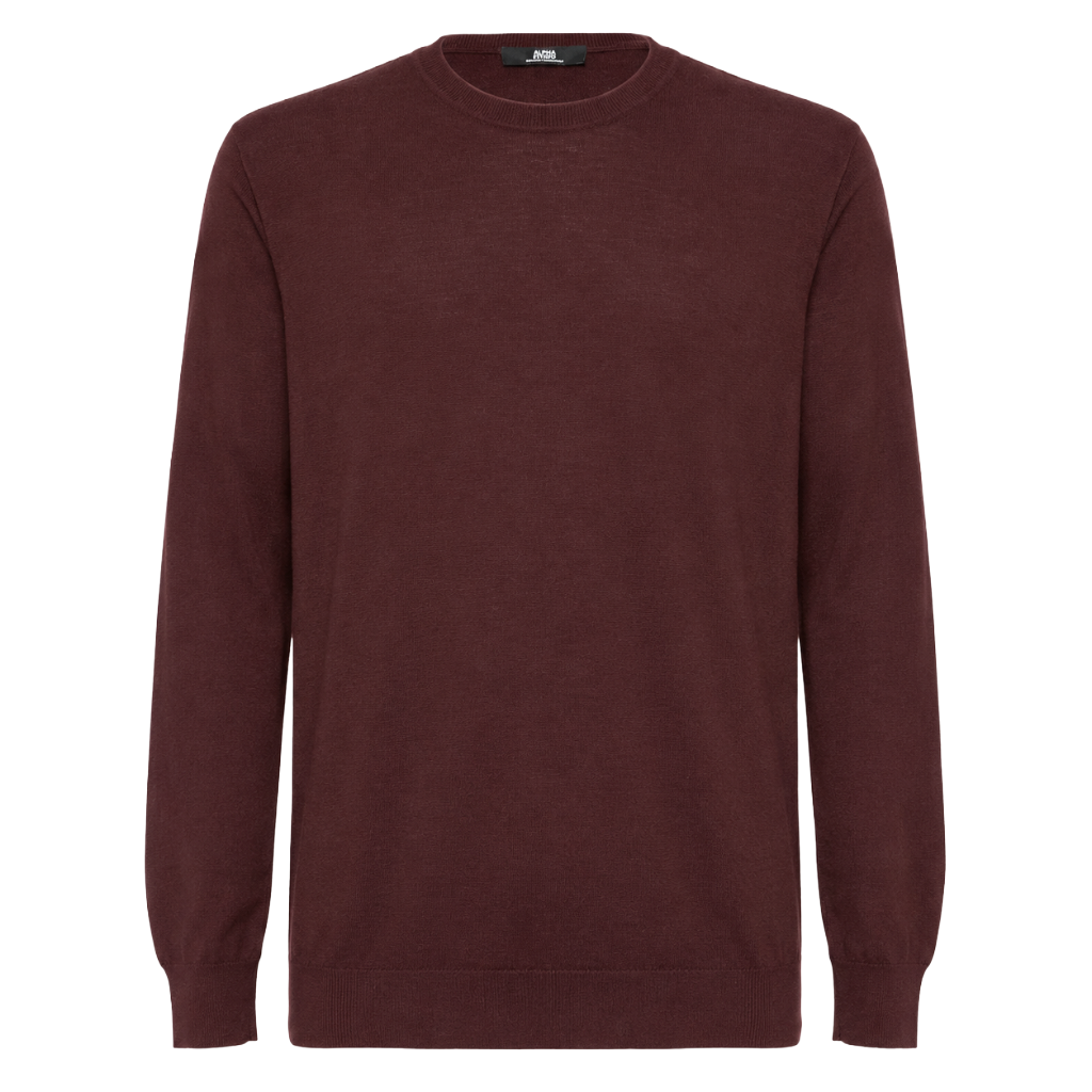 Alpha Studio Men Knit Crew Neck Merinos Red