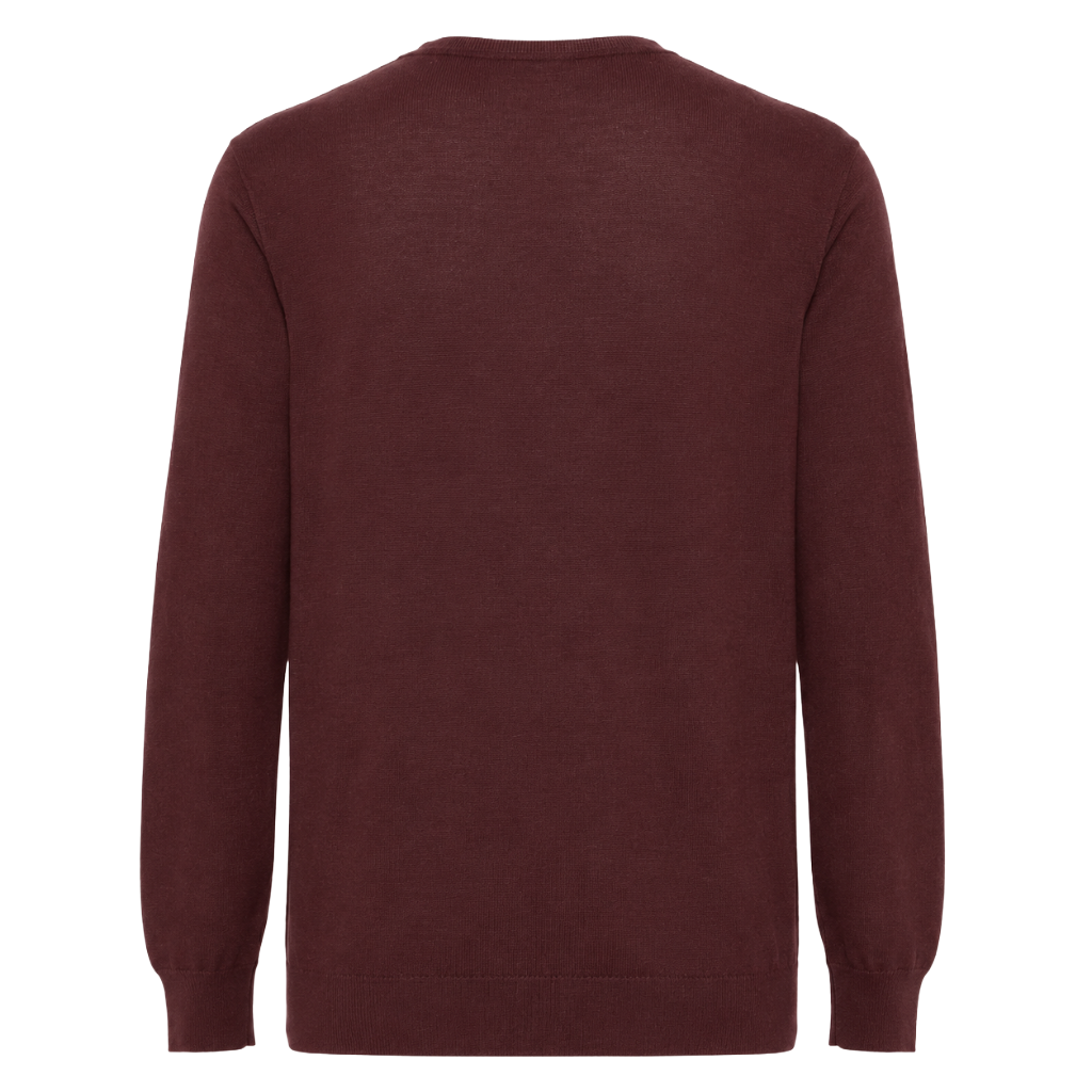 Alpha Studio Men Knit Crew Neck Merinos Red
