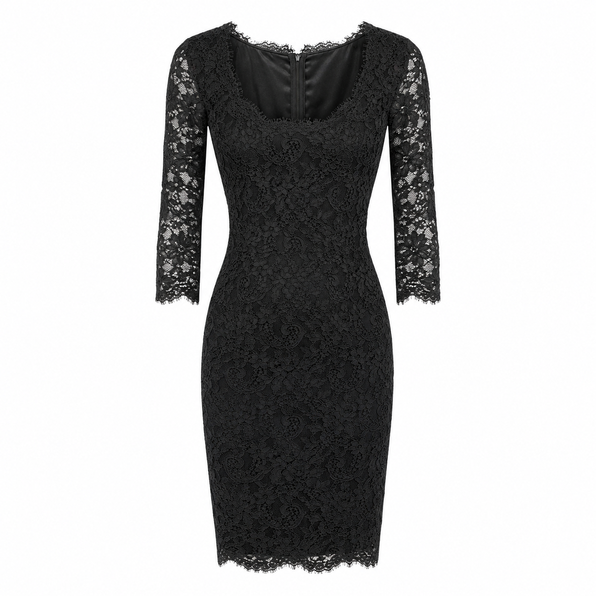 Dolce & Gabbana Women Dress Lace Sleeve Long Black