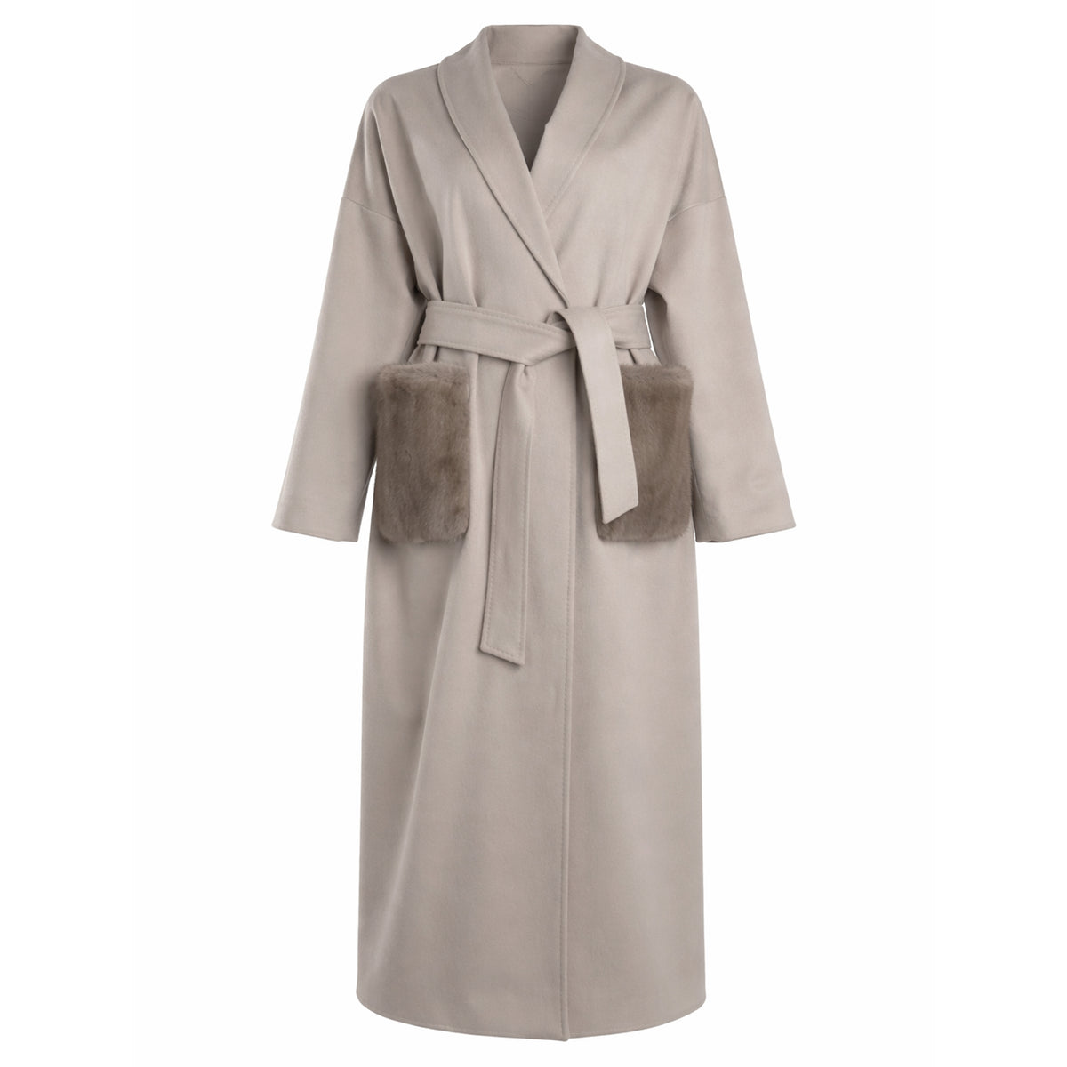 Loro Piana Fabric Women Coat Long Quilted Beige