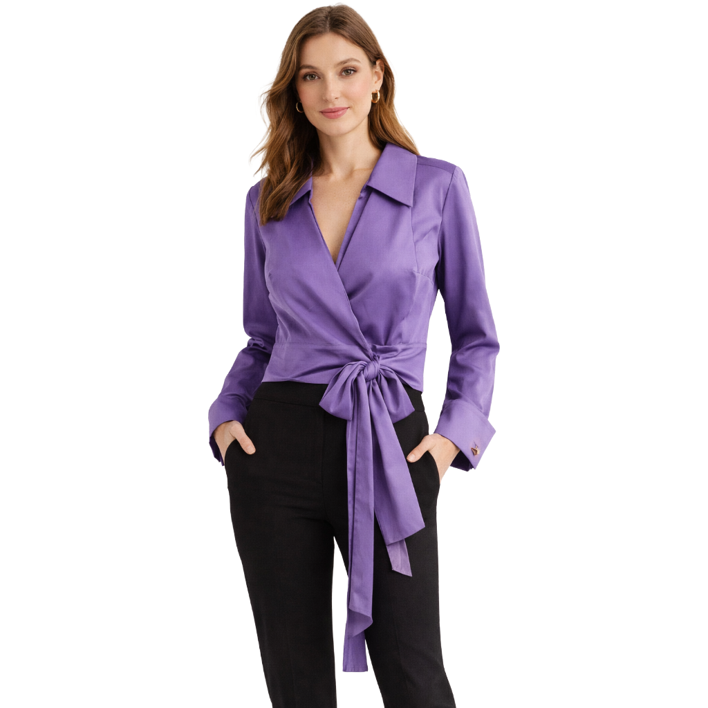 Elisabetta Franchi Women Shirt Incrociata Due Code Purple