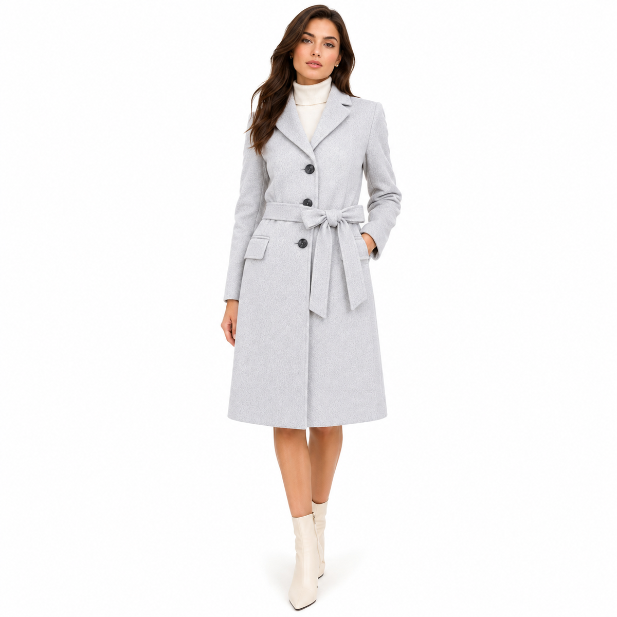 Loro Piana Fabric Women Coat Ghiaccio Ice