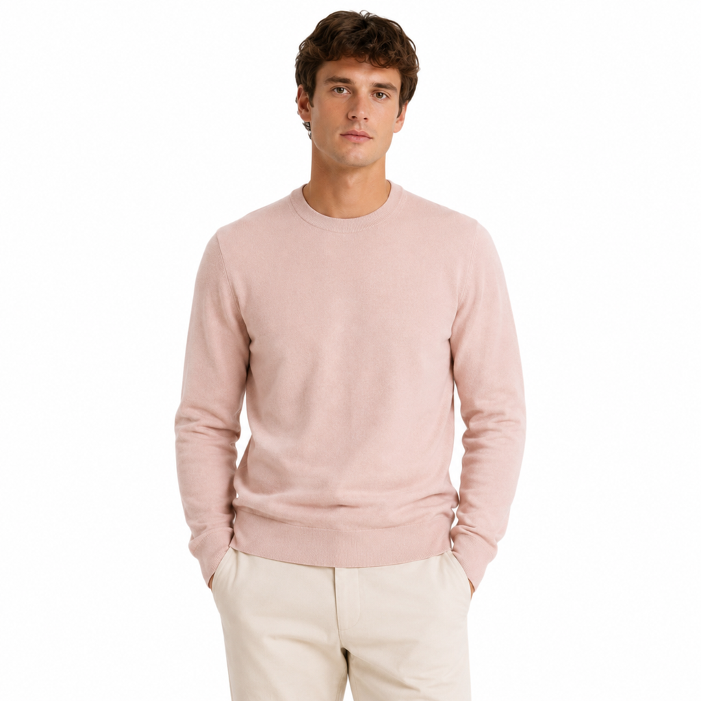 Alpha Studio Men Knit Sleeve Long Pink