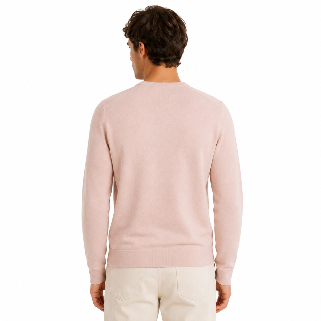 Alpha Studio Men Knit Sleeve Long Pink