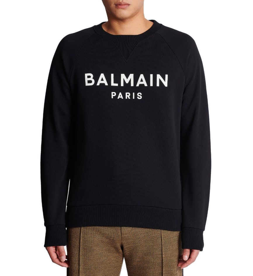 Balmain Men Sweatshirt Crew Neck Black