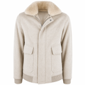 Loro Piana Fabric Men Bomber Coat Beige