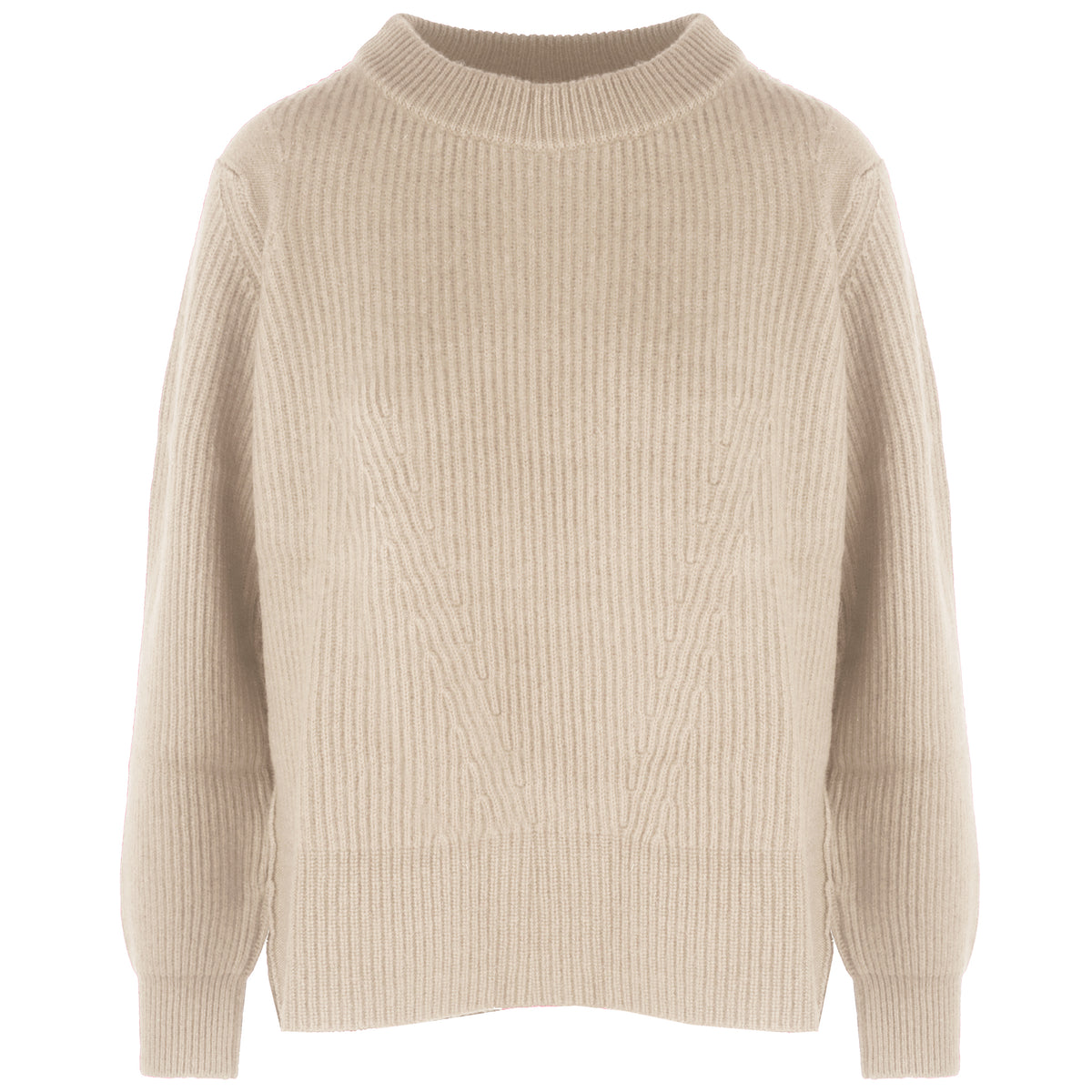 Malo Women Crew Neck Cashmere Sabbia Sweaters Beige
