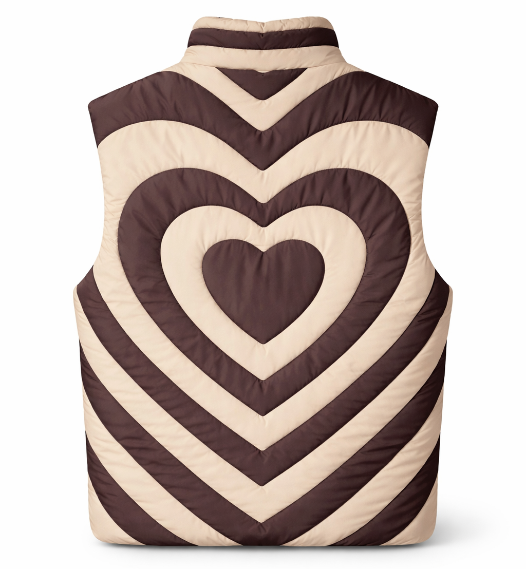 Pharmacy Industry Men Vest Quilted Print Brown