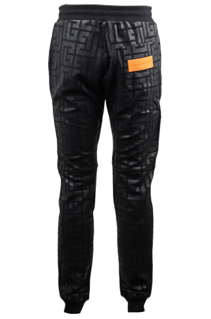 Balmain Men Trousers Jogging Print Black