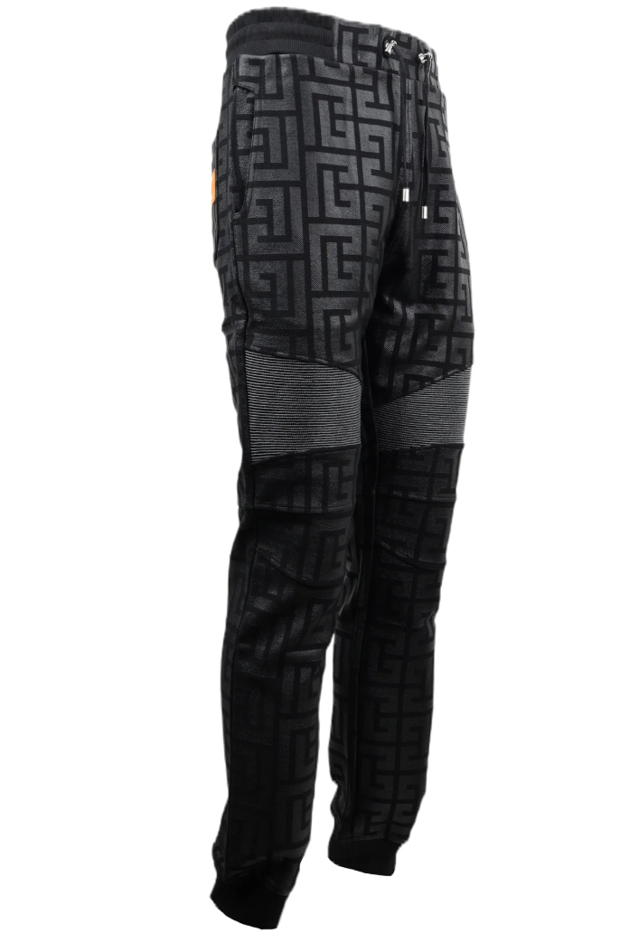 Balmain Men Trousers Jogging Print Black