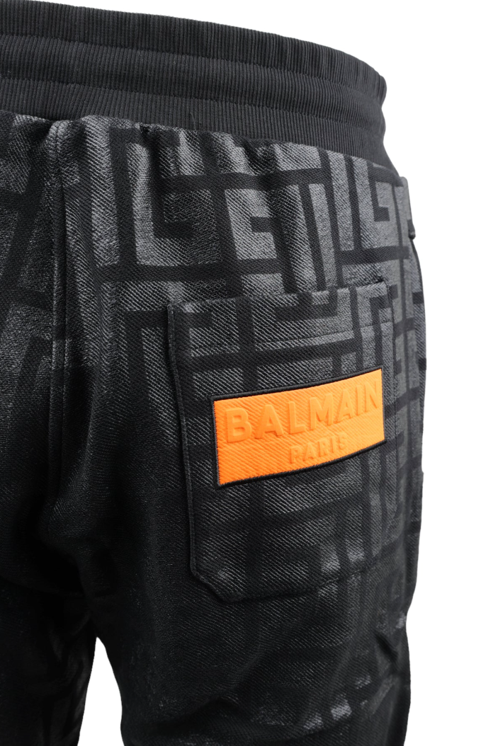 Balmain Men Trousers Jogging Print Black