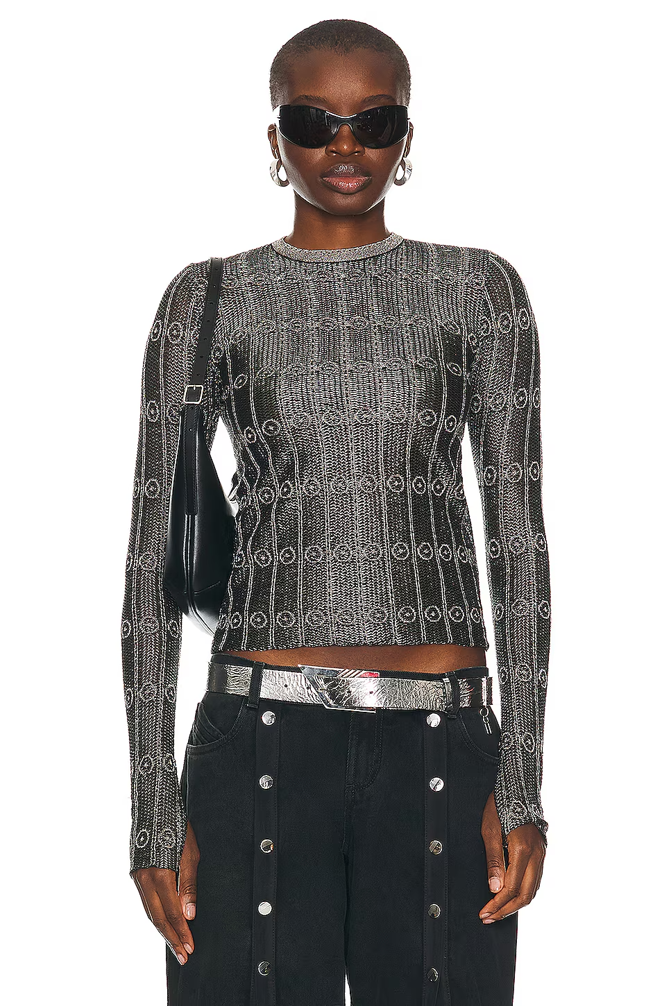 The Attico Women Top -silver Black