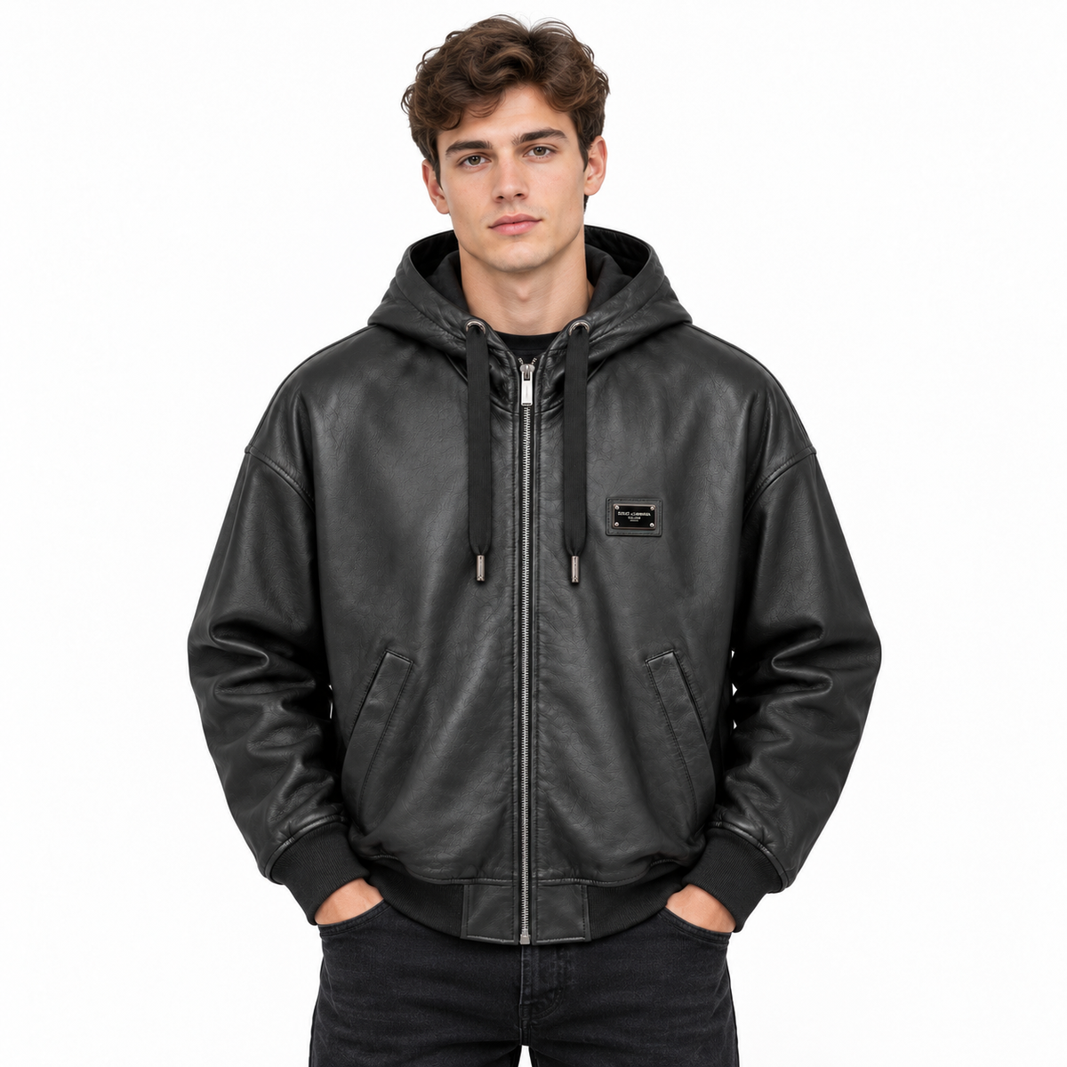 Dolce & Gabbana Men Jacket Leather Black