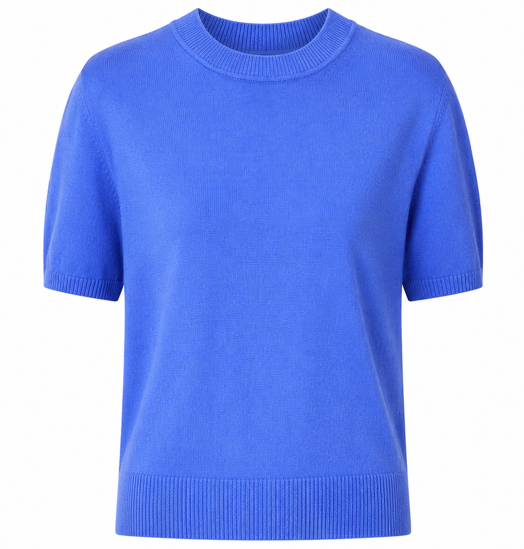 Alpha Studio Women Crew Neck Cropped Retrò Sweaters Light Blue
