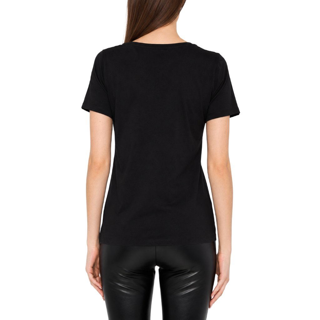 Patrizia Pepe Women T-Shirt Strass Black
