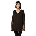 Alpha Studio Women Knit Hooded English Rib Brown