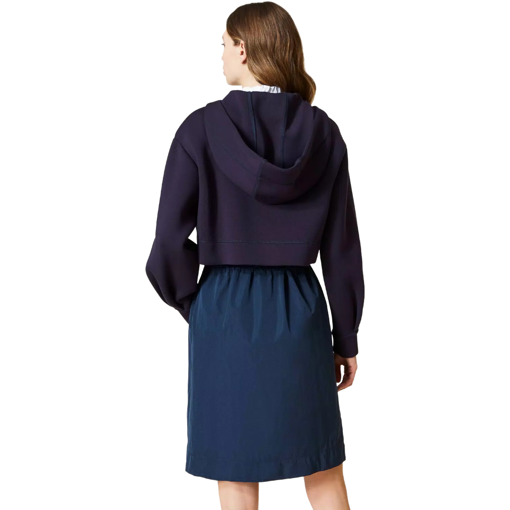 Twinset Women Parka Tessuto Scuba Taffetà Blue