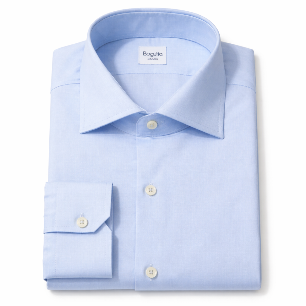 Bagutta Men Shirt Brando Neck Italiano Light Blue