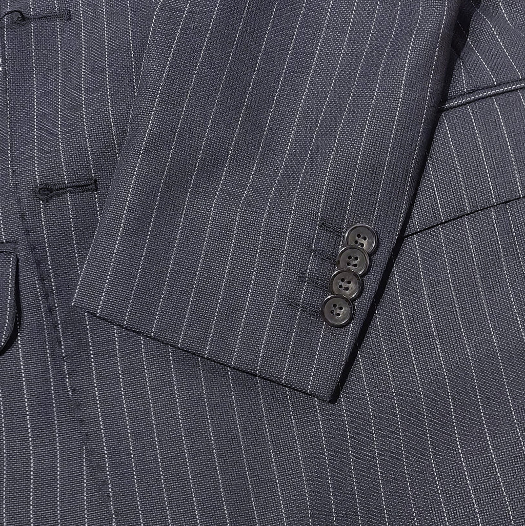 Ermenegildo Zegna Fabric Men Suit Wool Pinstripe Blue