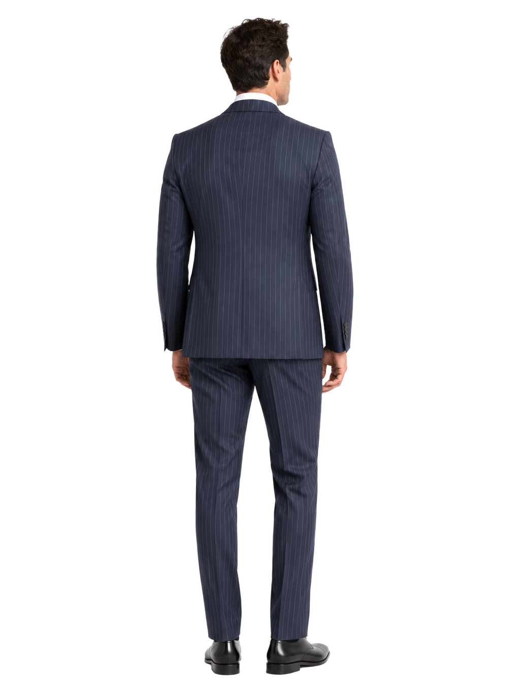 Ermenegildo Zegna Fabric Men Suit Wool Pinstripe Blue