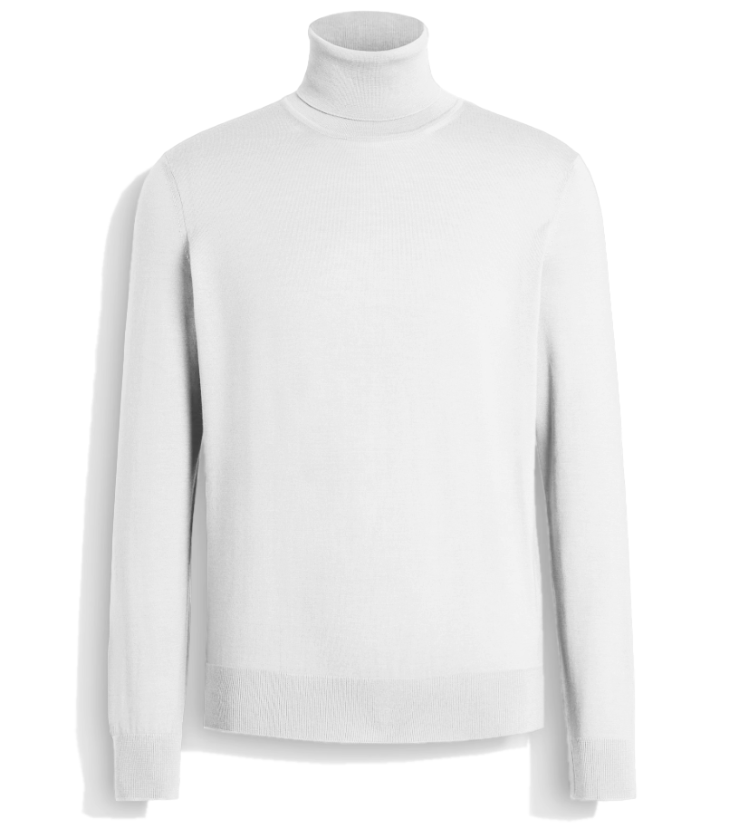 Emilio Romanelli Men Knit Turtleneck Gauge White