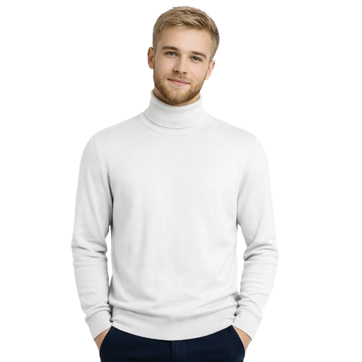 Emilio Romanelli Men Knit Turtleneck Gauge White