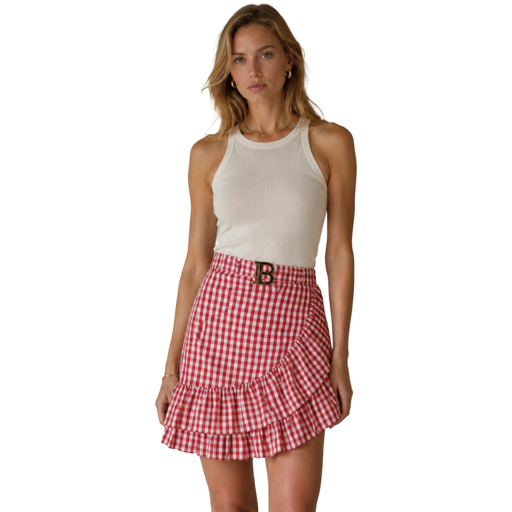 Balmain Women Skirt Quadretti Red