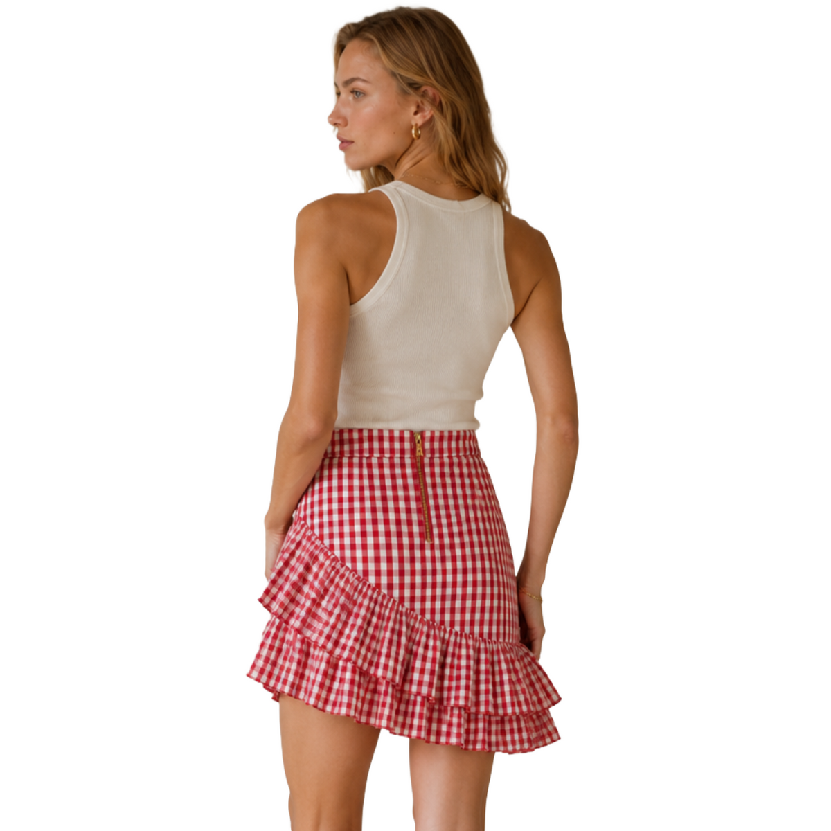 Balmain Women Skirt Quadretti Red