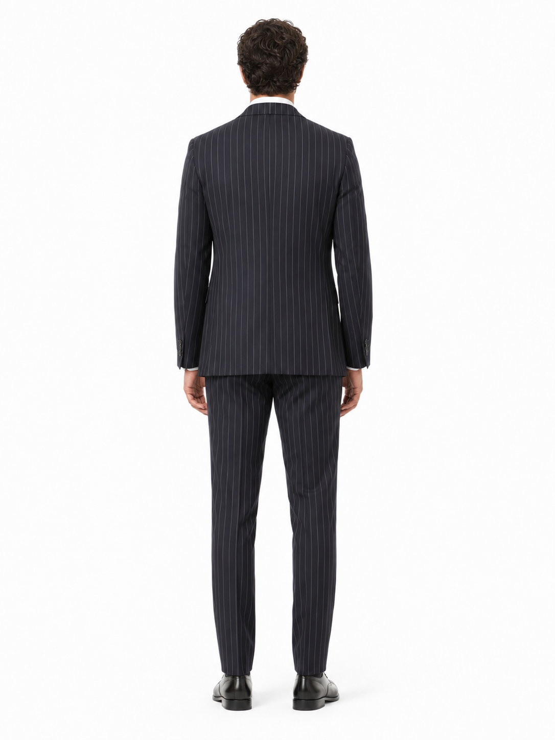 Ermenegildo Zegna Fabric Men Suit Wool Pinstripe Blue