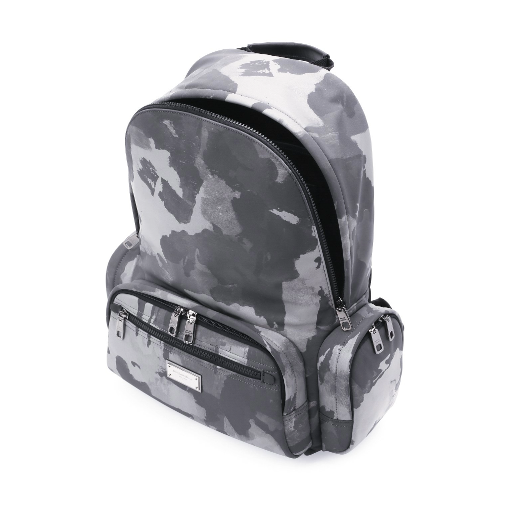 Dolce & Gabbana Men Backpack Military Camo Black White Camouflage