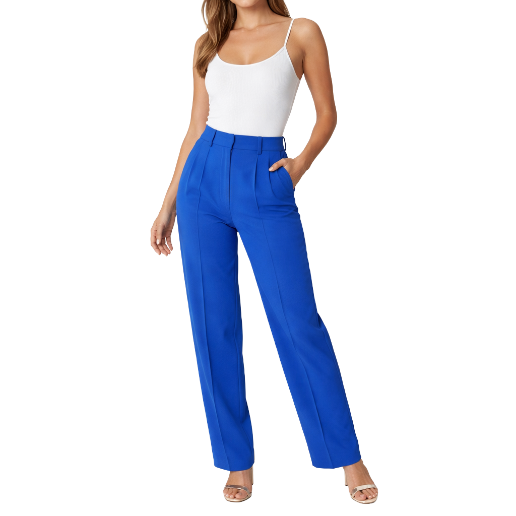 Elisabetta Franchi Women Trousers Pleated Blue