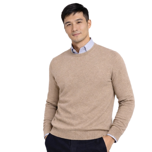 Bagutta Men Crew Neck Gauge Sweaters Beige