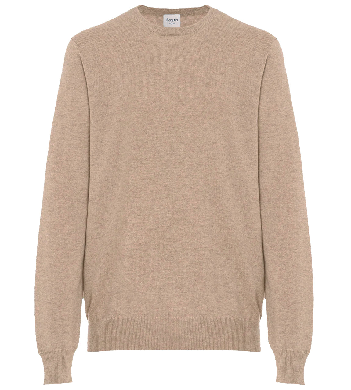 Bagutta Men Crew Neck Gauge Sweaters Beige