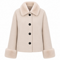 Loro Piana Fabric Women Coat Short Pelliccia Beige